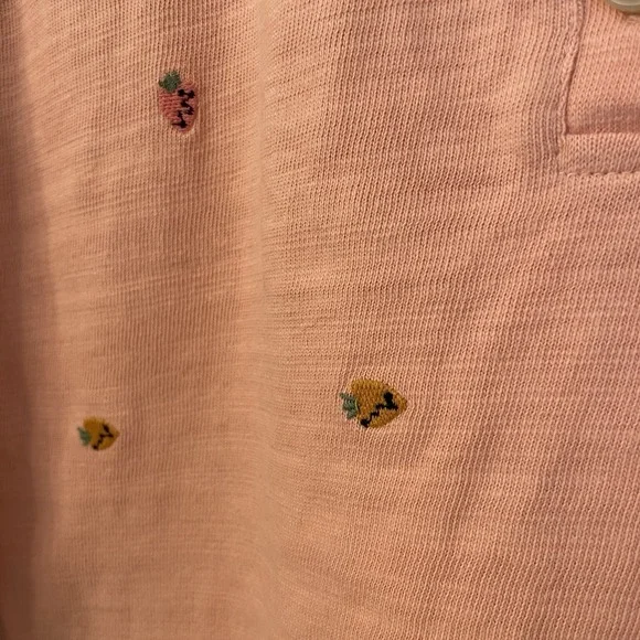 LOFT Petits Peach Sweater XXSP Strawberry Heart Embroidered Cottagecore Preppy - Picture 5 of 16